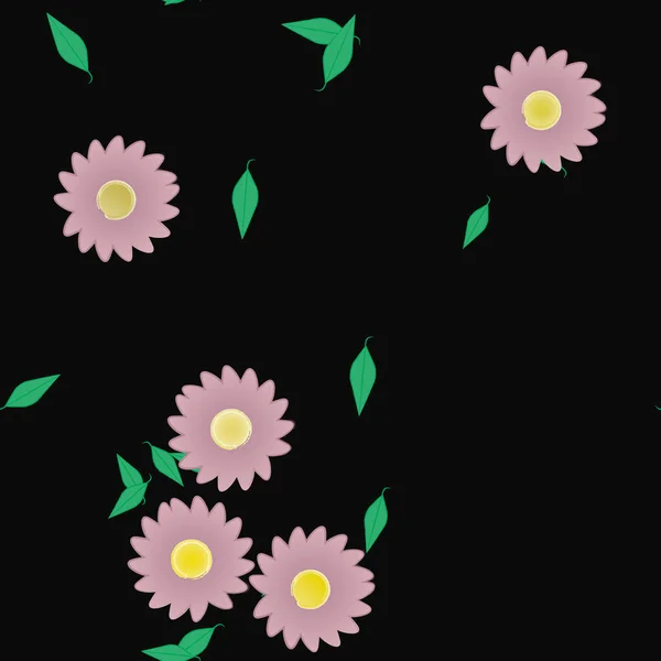 Abstrakte Blüte Und Laub Blumen Blühen Tapete Vektorillustration — Stockvektor