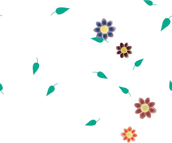 Fleur Abstraite Feuillage Papier Peint Fleur Fleurs Illustration Vectorielle — Image vectorielle