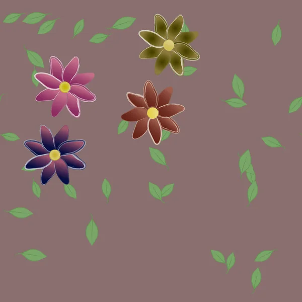 Abstracte Bloesem Gebladerte Bloemen Bloei Behang Vector Illustratie — Stockvector