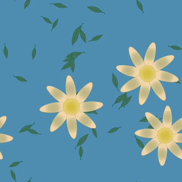 Ilustración Vectorial Flores Flor Hojas Fondo Pantalla Digital Sobre Fondo — Vector de stock