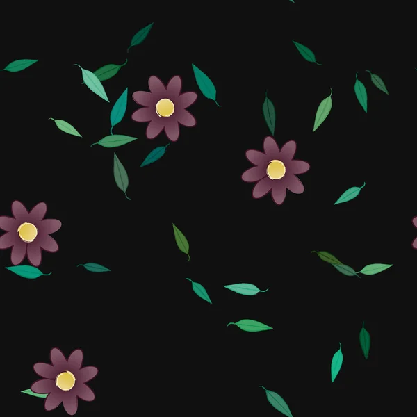 Abstrakt Blomma Och Bladverk Blommor Blomma Tapet Vektor Illustration — Stock vektor