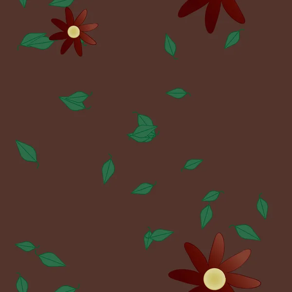 Ilustração Vetorial Flores Folhas Papel Parede Digital Sobre Fundo Liso —  Vetores de Stock