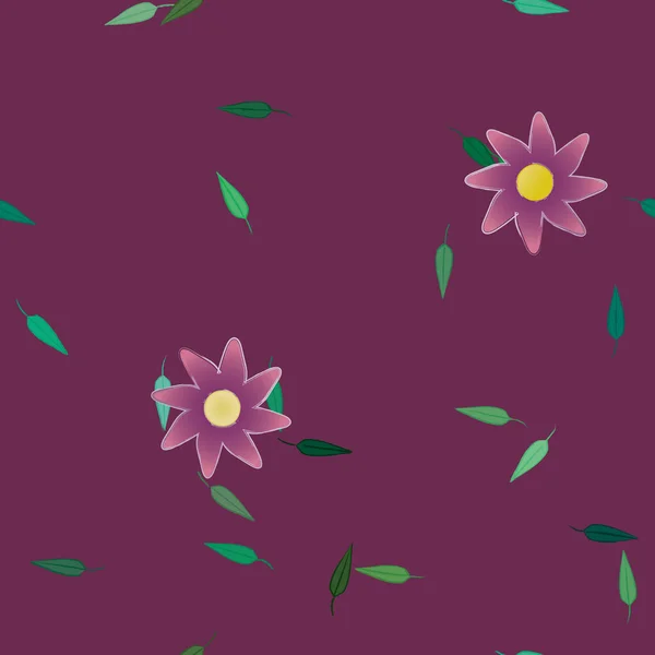 Vektorové Ilustrace Květin Květu Listí Digitální Tapety Hladkém Pozadí — Stockový vektor