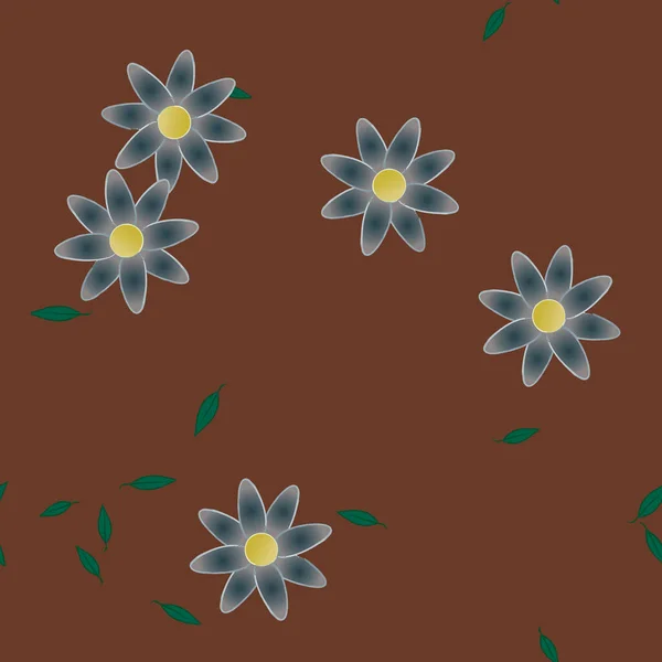 Vector Illustratie Van Drijvende Bloemen Bloei Bladeren Digitaal Behang Effen — Stockvector