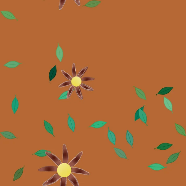 Vector Illustratie Van Drijvende Bloemen Bloei Bladeren Digitaal Behang Effen — Stockvector