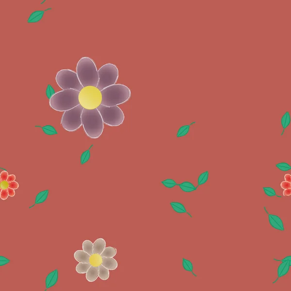 Ilustración Vectorial Flores Flor Hojas Fondo Pantalla Digital Sobre Fondo — Vector de stock