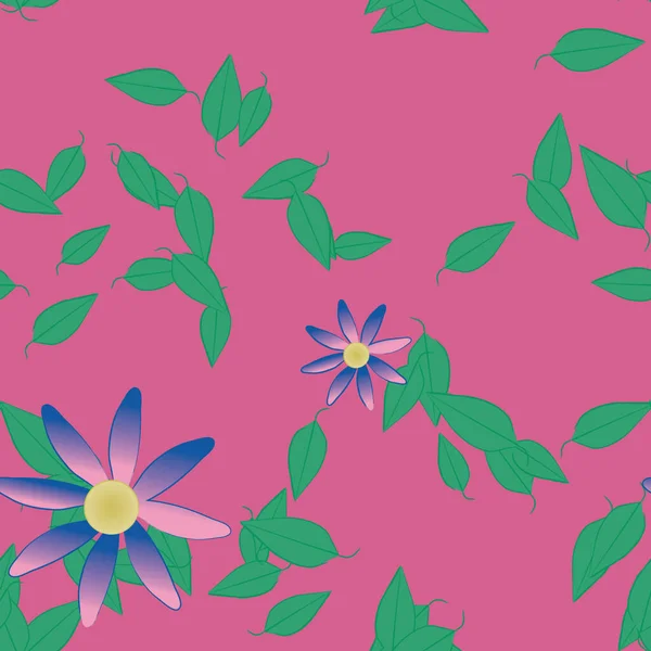 Illustration Vectorielle Fleurs Flottantes Fleurs Feuilles Papier Peint Numérique Sur — Image vectorielle