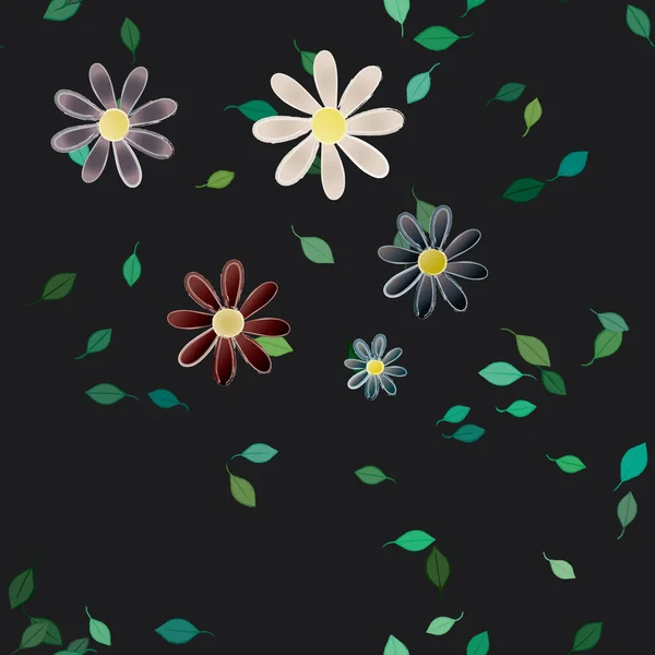 Fleur Abstraite Feuillage Papier Peint Fleur Fleurs Illustration Vectorielle — Image vectorielle