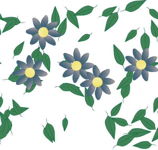 Fleur Abstraite Feuillage Papier Peint Fleur Fleurs Illustration Vectorielle — Image vectorielle