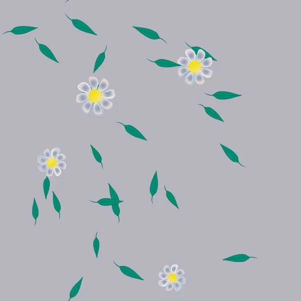 Vektor Illustration Von Schwimmenden Blumen Blüte Und Blättern Digitale Hintergrundbilder — Stockvektor