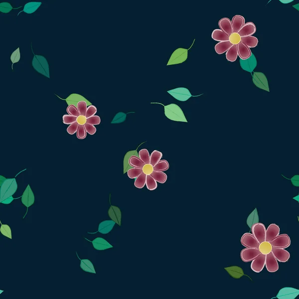 Feuillage Fleuri Papier Peint Fleuri Fleurs Illustration Vectorielle — Image vectorielle
