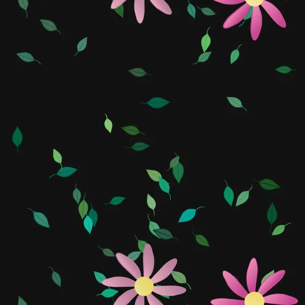 Follaje Flores Flores Florecen Fondo Pantalla Vector Ilustración — Archivo Imágenes Vectoriales