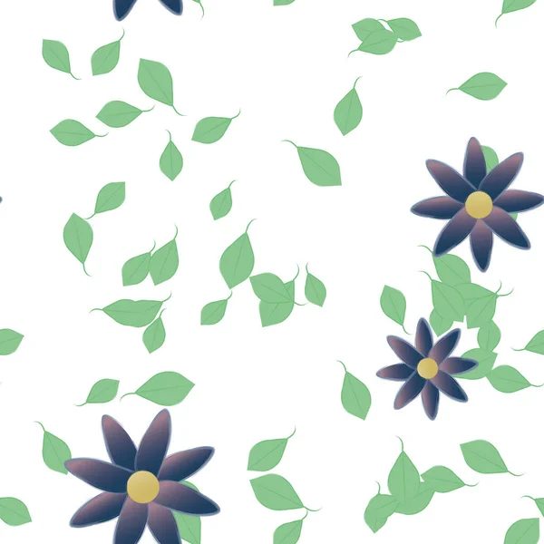 Abstrakt Blomma Och Bladverk Blommor Blomma Tapet Vektor Illustration — Stock vektor