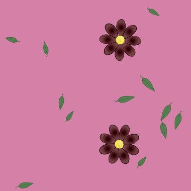 soyut çiçekler ve yapraklar, çiçekler duvar kağıtları, vektör illüstrasyonu