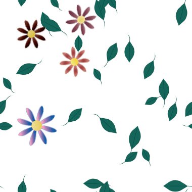 Çiçek yaprakları, çiçekler duvar kağıtları, vektör illüstrasyonları..