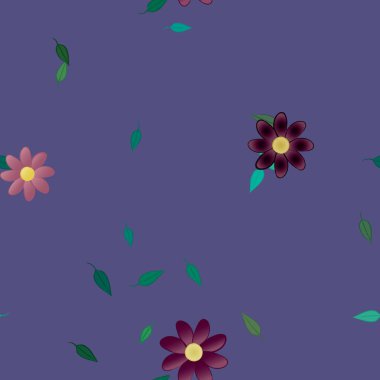 soyut çiçekler ve yapraklar, çiçekler duvar kağıtları, vektör illüstrasyonu