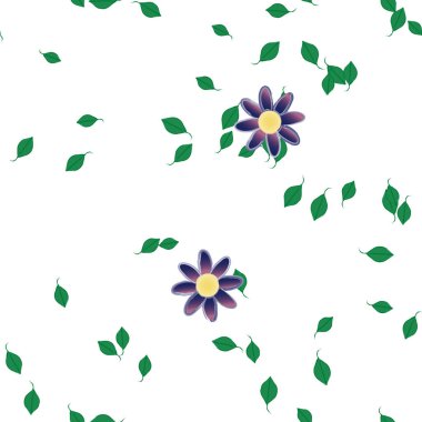 soyut çiçekler ve yapraklar, çiçekler duvar kağıtları, vektör illüstrasyonu