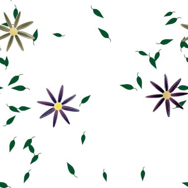 soyut çiçekler ve yapraklar, çiçekler duvar kağıtları, vektör illüstrasyonu