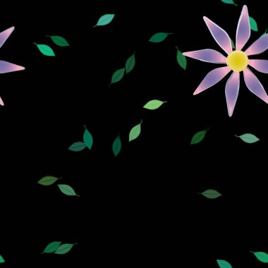 Çiçek yaprakları, çiçekler duvar kağıtları, vektör illüstrasyonları..