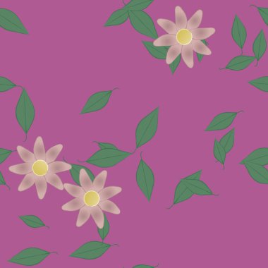 soyut çiçekler ve yapraklar, çiçekler duvar kağıtları, vektör illüstrasyonu