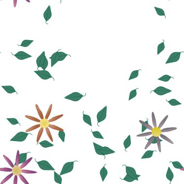 soyut çiçekler ve yapraklar, çiçekler duvar kağıtları, vektör illüstrasyonu