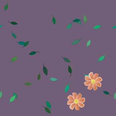 soyut çiçekler ve yapraklar, çiçekler duvar kağıtları, vektör illüstrasyonu