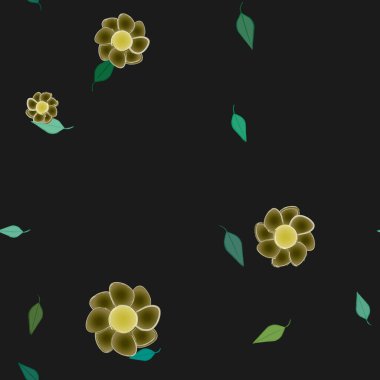 soyut çiçekler ve yapraklar, çiçekler duvar kağıtları, vektör illüstrasyonu