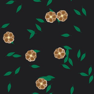 soyut çiçekler ve yapraklar, çiçekler duvar kağıtları, vektör illüstrasyonu