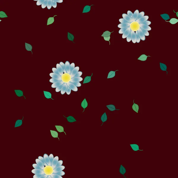 Illustrazione Vettoriale Fiori Fiore Foglie Carta Parati Digitale Sfondo Chiaro — Vettoriale Stock