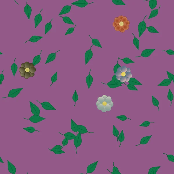 Illustrazione Vettoriale Fiori Fiore Foglie Carta Parati Digitale Sfondo Chiaro — Vettoriale Stock