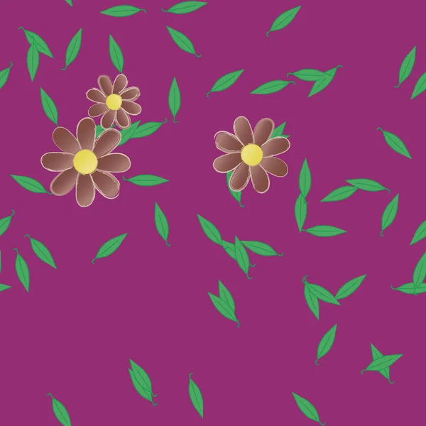 Ilustración Vectorial Flores Flor Hojas Fondo Pantalla Digital Sobre Fondo — Vector de stock