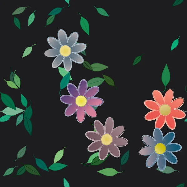 Bloesem Gebladerte Bloemen Bloei Behang Vector Illustratie — Stockvector