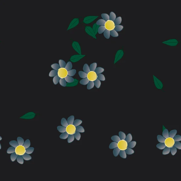 Abstrakte Blüte Und Laub Blumen Blühen Tapete Vektorillustration — Stockvektor