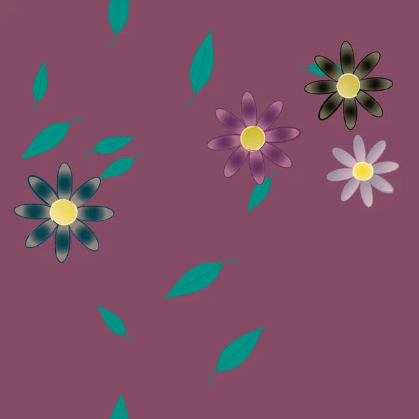 Fleur Abstraite Feuillage Papier Peint Fleur Fleurs Illustration Vectorielle — Image vectorielle