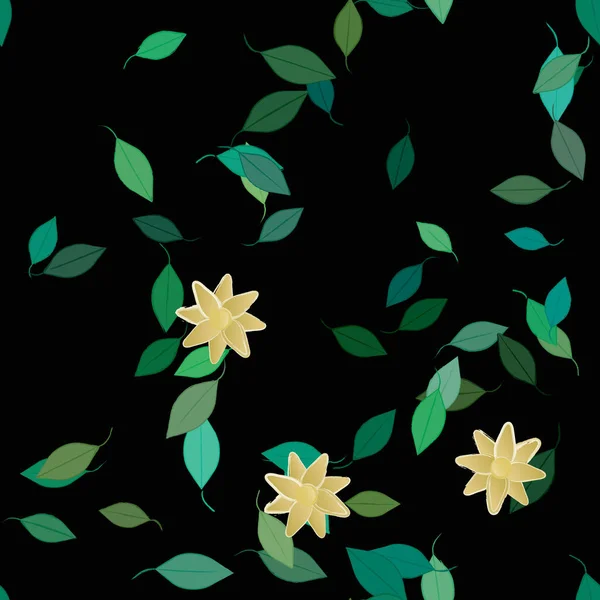 Flor Abstracta Follaje Flores Florecen Fondo Pantalla Vector Ilustración — Vector de stock