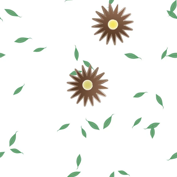 Fleur Abstraite Feuillage Papier Peint Fleur Fleurs Illustration Vectorielle — Image vectorielle