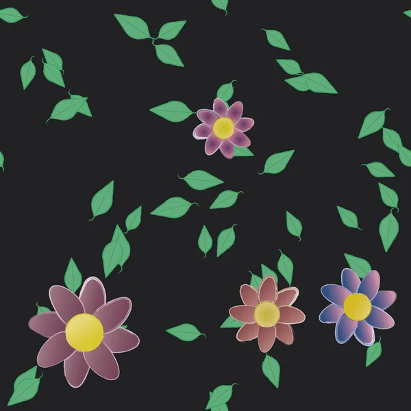 Bloesem Gebladerte Bloemen Bloei Behang Vector Illustratie — Stockvector