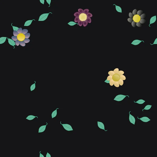 추상적 잎사귀 꽃무늬 일러스트 — 스톡 벡터