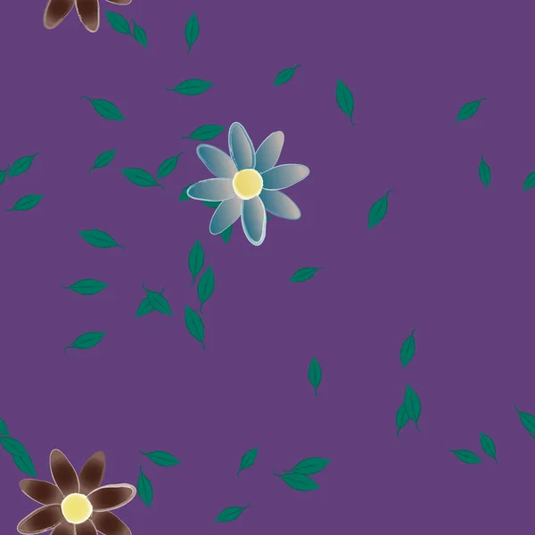 Flor Abstracta Follaje Flores Florecen Fondo Pantalla Vector Ilustración — Vector de stock