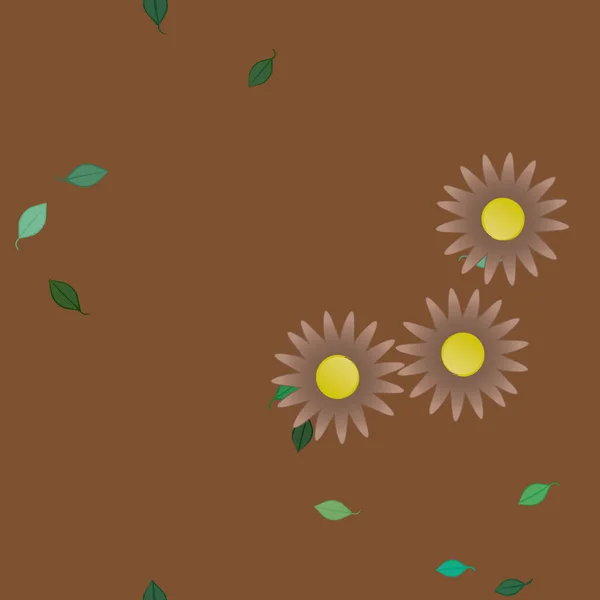 Follaje Flores Flores Florecen Fondo Pantalla Vector Ilustración — Archivo Imágenes Vectoriales