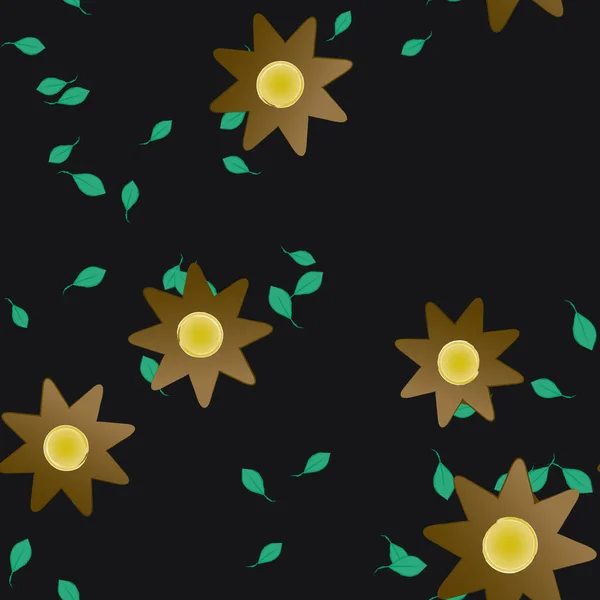 Vektor Illustration Von Schwimmenden Blumen Blüte Und Blättern Digitale Hintergrundbilder — Stockvektor