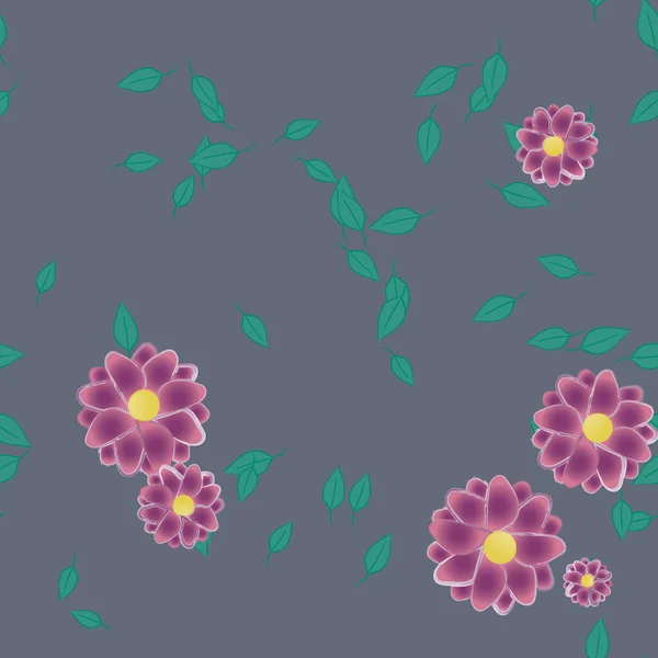 Abstrakte Blüte Und Laub Blumen Blühen Tapete Vektorillustration — Stockvektor