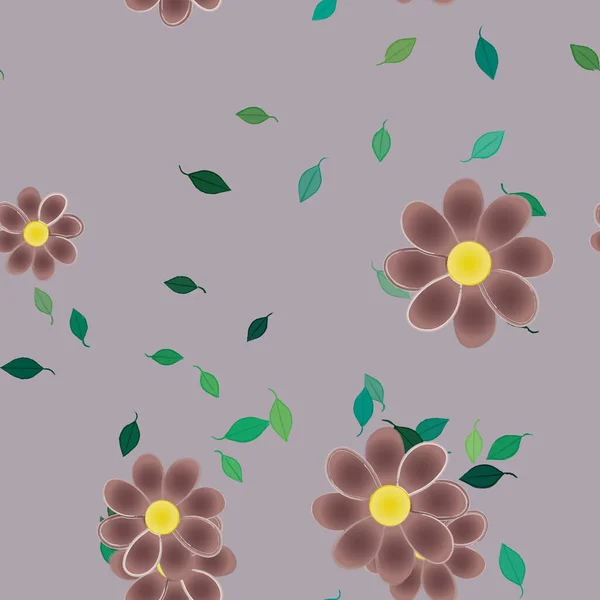 Fleur Abstraite Feuillage Papier Peint Fleur Fleurs Illustration Vectorielle — Image vectorielle