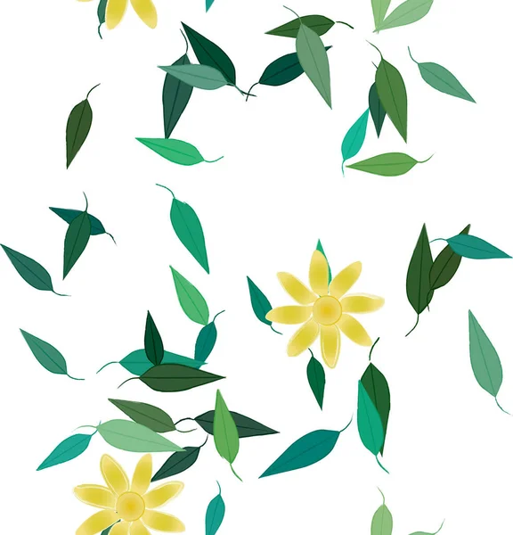 Abstract Blossom Foliage Flowers Bloom Wallpaper Vector Illustration — Stock Vector