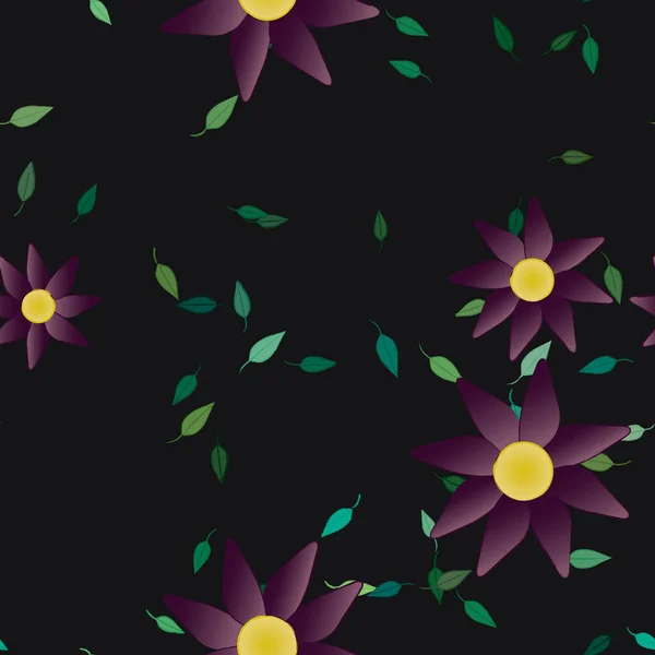 Flor Abstracta Follaje Flores Florecen Fondo Pantalla Vector Ilustración — Archivo Imágenes Vectoriales