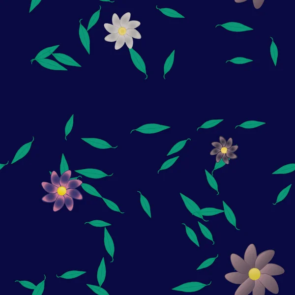 Abstrakte Blüte Und Laub Blumen Blühen Tapete Vektorillustration — Stockvektor