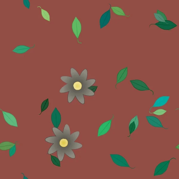 Illustrazione Vettoriale Fiori Fiore Foglie Carta Parati Digitale Sfondo Chiaro — Vettoriale Stock