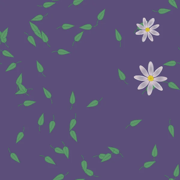 Ilustración Vectorial Flores Flotantes Flor Hojas Fondo Pantalla Digital Sobre — Vector de stock