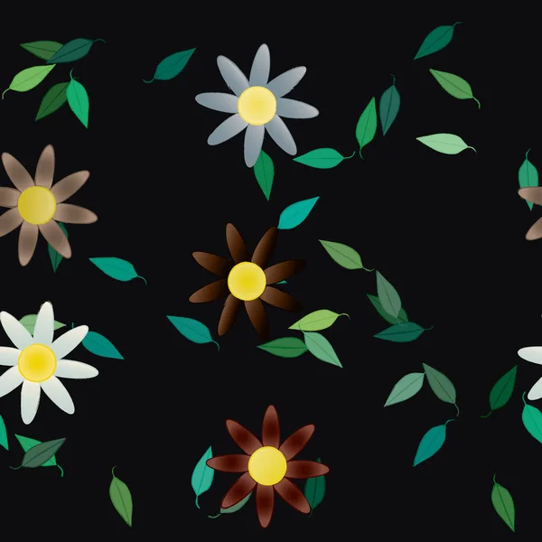 Abstracte Bloesem Gebladerte Bloemen Bloei Behang Vector Illustratie — Stockvector