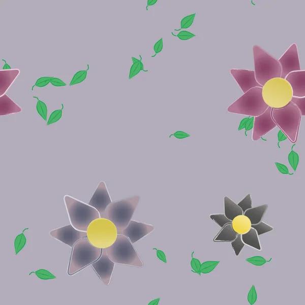 Abstrakte Blüte Und Laub Blumen Blühen Tapete Vektorillustration — Stockvektor